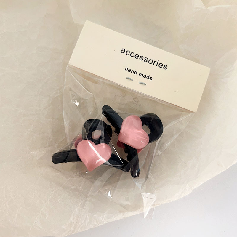 ABM미니 하트 집게핀 2개입 색상랜덤