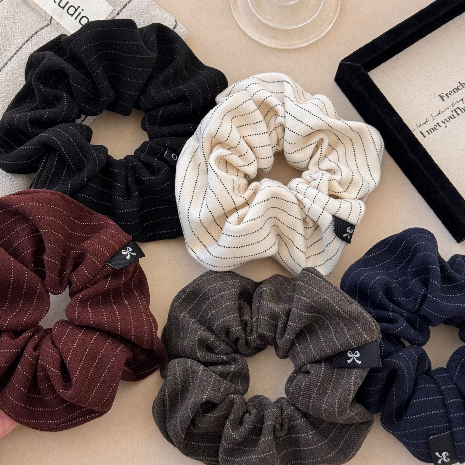 ABM클래식 스트라이프 곱창머리끈 색상랜덤