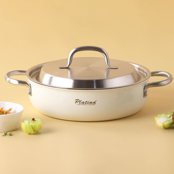 플래티나 인덕션 통3중 크림냄비 전골24cm