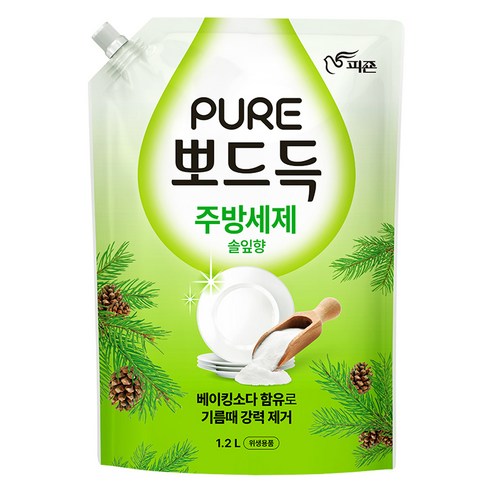 피죤 퓨어 뽀드득 주방세제 솔잎 1.2L