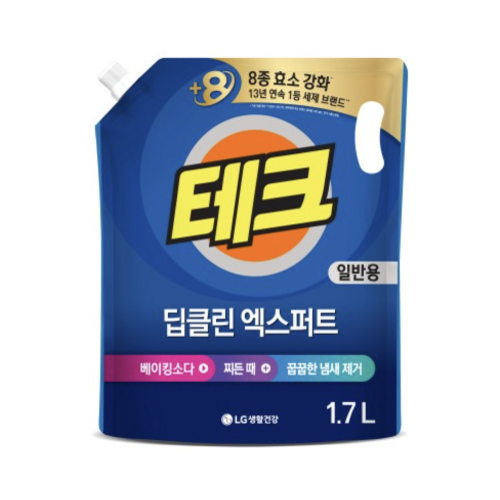 테크 딥클린 세탁세제 일반용 1.7L 리필