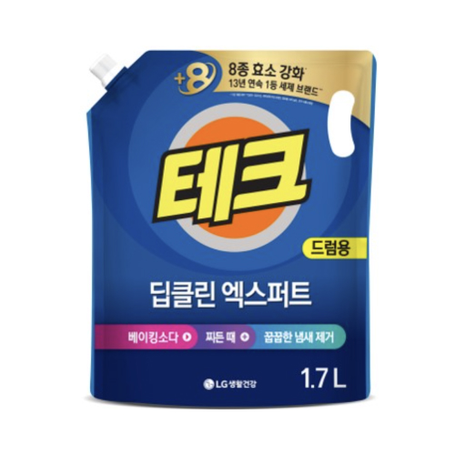 테크 딥클린 세탁세제 드럼용 1.7L 리필