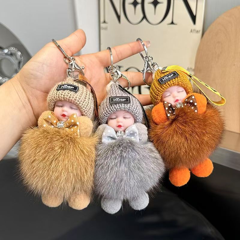 ABM밍크아기인형키링가방걸이색상랜덤