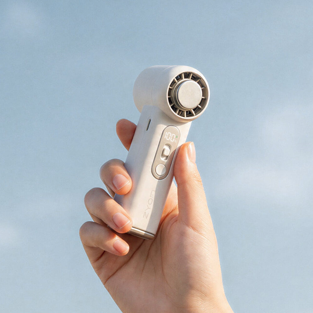 자이온 100단조절 휴대용 냉각 선풍기 화이트